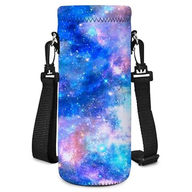 AUPET Water Bottle Carrier 750ML Insulated Neoprene Sling Bag with Galaxy Pattern for Men Women