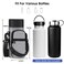 CaseBot Water Bottle Carrier Bag Sling Case Sports Water Bottle Pouch Holder Sleeve with Adjustable Shoulder Hand Strap and 2 Pockets for Men Women Hiking Camping Travelling Gray