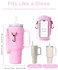 dabria Water Bottle Carrier Bag with Phone Pocket for Stanley 4030 oz Tumbler Neoprene Water Bottle Holder Pouch with Adjustable Strap Bollus with Straw Cover for Stanley Cup Accessories