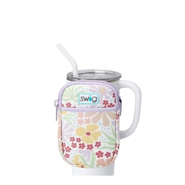 Swig Life Mega Mug Pouch Water Bottle Bag with Adjustable Strap Water Bottle Fanny Pack with Zippered Phone Pocket Tumbler Accessories Fresh Cut