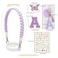 LAMOOER Cup Accessories Set for Stanley Cup 30oz 40oz Water Bottle Cup Handle Strap Letter Charms Sticker Butterfly Straw Cover Topper Purple L