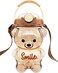 Dreamfocus Bear Water Bottles Bear Cup with Straw Cute Charms and Strap for School Gifts