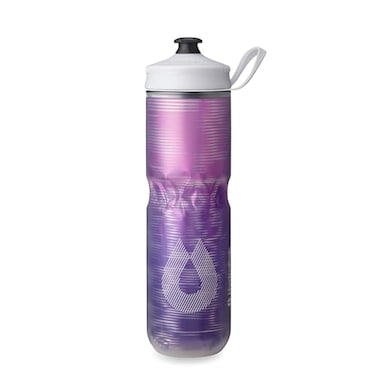 HydraPak Polar Bottle Polar Sport Insulated Water Bottle BPAFree Sport Bike Squeeze Bottle with Handle Pulse Purple 700ml 24oz