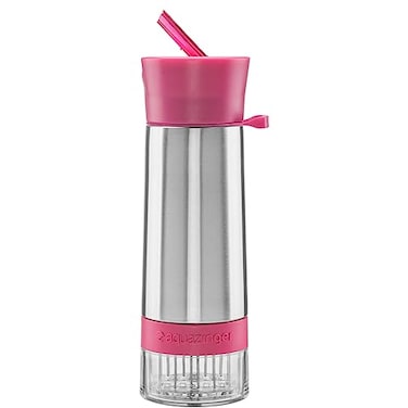 Zing Anything Aqua Zinger by Stainless Steel Infuser Bottle Double Wall Insulate Reusable Water Bottle Citrus Infusion Active Infusion Food Grade 188 Stainless Steel Hydration 20 oz Pink