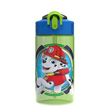 Zak Designs Paw Patrol Kids Spout Cover and Builtin Carrying Loop Made of Plastic LeakProof Water Bottle Design Rocky Rubble Chase 16 oz BPAFree