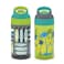 Zak Designs 16oz Riverside Beach Life Kids Water Bottle with Straw and Built in Carrying Loop Made of Durable Plastic LeakProof Design for Travel 2PK Set