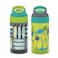 Zak Designs 16oz Riverside Beach Life Kids Water Bottle with Straw and Built in Carrying Loop Made of Durable Plastic LeakProof Design for Travel 2PK Set
