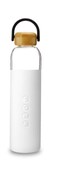 Soma by Full Circle 25oz Glass Water Bottle with Silicone Sleeve BPAFree LeakProof EcoFriendly Sustainable White