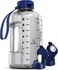 AQUAFIT 64 oz Water Bottle with Time Marker Straw Chug Lid BPA Free Half Gallon Gym Water Bottle with Handle Big Gallon Jug Clarity 64 Ounces