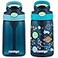 Contigo Kids Water Bottle with Redesigned AUTOSPOUT Straw 14oz 2 Pack Blueberry and Blue Raspberry Blueberry and Blue Raspberry with Cosmos