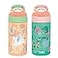 Zak Designs 16oz Riverside Kids Water Bottle with Spout Cover and Builtin Carrying Loop Made of Durable Plastic LeakProof Water Bottle Design for Travel Unicorn Shells Pack of 2