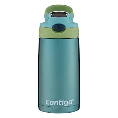 Contigo Kids Stainless Steel Water Bottle with Redesigned AUTOSPOUT Straw 13oz Green and Blue Easy Clean BPA Free