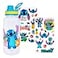 Silver Buffalo Disney Lilo and Stitch Tropical Island Vibes Twist Spout Plastic Water Bottle with Stickers You Stick Yourself 32 Ounces
