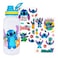 Silver Buffalo Disney Lilo and Stitch Tropical Island Vibes Twist Spout Plastic Water Bottle with Stickers You Stick Yourself 32 Ounces