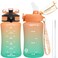 OLDLEY Kids Water Bottle for School 12 oz 2 lids BPAFree Reusable Leakproof Durable Tritan Plastic Water Bottles with Straw Chug Lids Antidust Spout Cover Sunflower