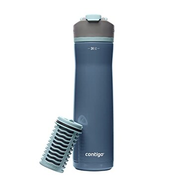 Contigo Clybourn Chill Stainless Steel FreeFlow Filter Water Bottle with AUTOSEAL 24oz Dark Ice
