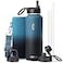 Coolflask Water Bottle 40 oz Insulated with Straw Stainless Steel Metal 3 Lids Water Flask for Sports or Office Keep Cold 48H Hot 24H Samurai Cyan