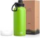 koodee Insulated Water Bottle 32 oz Stainless Steel Double Wall Vacuum Wide Mouth Sport Bottle with Leakproof Spout Lid Apple Green