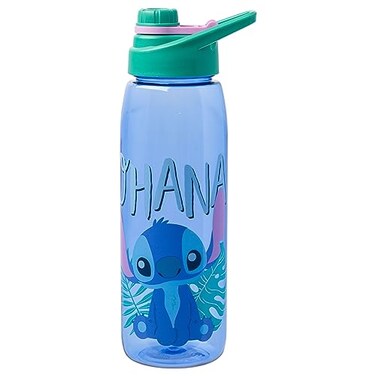 Silver Buffalo Disney Lilo and Stitch Ohana Cute Stitch Water Bottle with ScrewOn Lid 28 Ounces