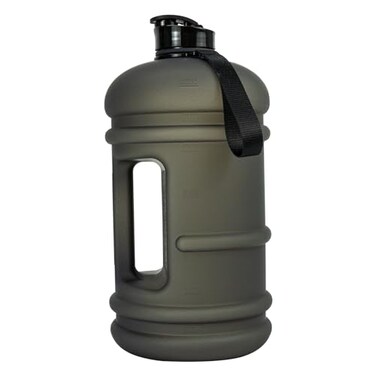TOOFEEL 1 Gallon Water Bottle 128 oz With Flip Lid Measurements Marked Leak Proof BPA Free Jug for Gym Sports Matte Black