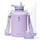 Coolflask Half Gallon Water Bottle with Strap 64oz Insulated Water Jug Stainless Steel with Straw Spout Lids Metal Large Water Flask Keep Cold 48h Hot 24h Leak Proof NonBPA Lavender