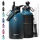 Topre 64 oz Insulated Water BottleHalf Gallon Water Flask Stainless Steel Vacuum Cold for 48 HrsBPAFree Leakproof with Paracord Handle StrapStraw Spout LidsLarge Jug for GymIndigo Black