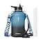 Coolflask 64 oz Water Bottle Insulated with Handle Half Gallon Water Jug With Strap Straw Stainless Steel DoubleWalled Vacuum Metal Large Flask Leakproof Keep Cold 48 Hrs Hot 24hrs Prussian Blue