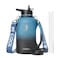 Coolflask 64 oz Water Bottle Insulated with Handle Half Gallon Water Jug With Strap Straw Stainless Steel DoubleWalled Vacuum Metal Large Flask Leakproof Keep Cold 48 Hrs Hot 24hrs Prussian Blue