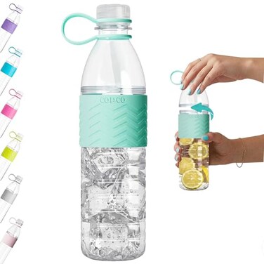 Copco Hydra 20 oz Tritan Water Bottle with LeakProof Lid Textured Grip BPAFree Dishwasher Safe Easy TwistOpen for Ice Fruit Fits Cup Holders Lightweight DurableRobins Egg Blue