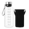 RNCKUUE 64 OZ Glass Water Bottle Large Resuable Borosilicate Wide Mouth Glass Drinking Bottles With Time Mark Sleeve BPA Free
