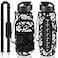 Newfad 32 oz Water Bottle with Straw and Sleeve Motivational Water Bottle with Time Marker and Adjustable Shoulder Strap BPA Free Leakproof Sport Water Jug for Hiking Gym
