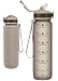Newfad Water Bottle with Straw Motivational 32 oz Water Bottles with Time Marker No Sweat Sleeve BPA Free Leak Proof Gym Bottle with Times to Drink