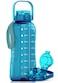 AQUAFIT 64 oz Water Bottle with Time Marker 2in1 Straw Chug Lid BPA Free Big Water Bottle with Straw Gym Water Bottle with Strap Water Jug 64 Ounces Aqua