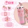 3tyto 15PCS Cup Accessories Set for Stanley Cup 30oz 40oz Tumbler with Handle Including Silicone Straw Cover and Boot Spill Proof Stopper Stanley Charms Handle Charm Initials Sticker Letter D Pink