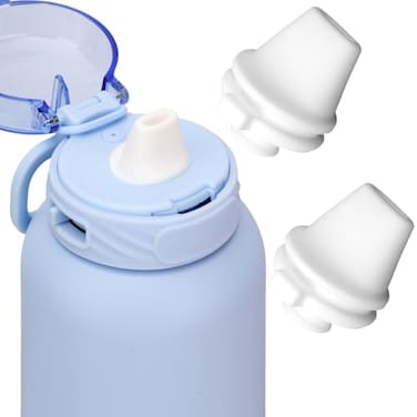 PEUTIER 2pcs Bite Valve Replacement for Ello Cooper 32oz Stainless Steel Water Bottle Water Bottle Rubber Mouthpiece Silicone Free BPA Cap Lid Spout for Ello Cooper 182240oz Accessories Parts White