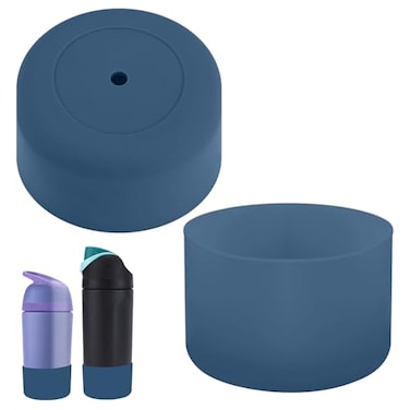 PEUTIER 2pcs Silicone Boot for Owala Kids Water Bottle 16oz14oz AntiSlip Water Bottle Cover Sleeve AntiDent Bottom Protector Wraps Compatible with Owala Kids Stainless Steel Bottle AccessoriesBlue