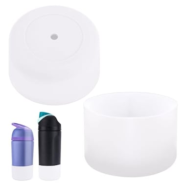 PEUTIER 2pcs Silicone Boot for Owala Kids Water Bottle 16oz14oz AntiSlip Water Bottle Cover Sleeve AntiDent Bottom Protector Wraps Compatible with Owala Kids Stainless Steel Bottle AccessoriesWhite