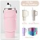 AceTreker Water Bottle Carrier Bag for Stanley 3040oz Tumbler with Handle Simple Modern Sling Holder with Strap 2 Pockets Neoprene Metal Water Bottle Carrying AccessoriesLight Pink