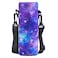AORTDES Neoprene 500ML Water Bottle Bag Carrier Portable Insulated Bottle Sling Holder Case Pouch with Adjustable Shoulder Strap for Men Women Walking Hiking Running Purple Galaxy
