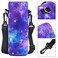 AORTDES Neoprene 500ML Water Bottle Bag Carrier Portable Insulated Bottle Sling Holder Case Pouch with Adjustable Shoulder Strap for Men Women Walking Hiking Running Purple Galaxy