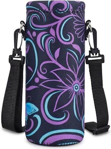 AUPET Water Bottle CarrierInsulated Neoprene Water bottle Holder Bag Case Pouch Cover 1000ML or 750MLAdjustable Shoulder Strap Great for Stainless Steel and Plastic Bottles