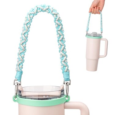 Bluwing Water Bottle Handle Strap Compatible with Stanley Cup Handle Strap for Owala Hydro Flask and Most 1240oz Water BottlesTeal