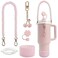BydGxy Stanley Cup Accessories Set for Stanley 30 oz 40 oz Tumbler Includes Straw Cover Silicone Boot Water Bottle Handle Strap and Cherry Charm Compatible with Pink Purple Stanley Cup Pink