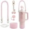 BydGxy Stanley Cup Accessories Set for Stanley 30 oz 40 oz Tumbler Includes Straw Cover Silicone Boot Water Bottle Handle Strap and Cherry Charm Compatible with Pink Purple Stanley Cup Pink