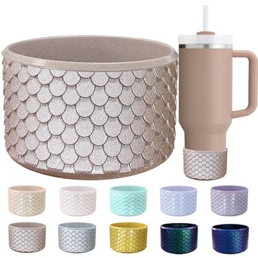 CEDIDJAC Silicone Boot for Stanley Cup 2040 Ozfor Hydroflask Boot 1224 Ozfor IceFlow 2030 Ozfor Owala Tumbler 40 ozBottom Protector for Stanley Boot for Stanley Cup Accessories Rose Gold