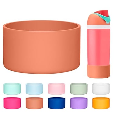 Diumepo Silicone Boot for Owala 16oz Water Bottle AntiSlip Protective Sleeve Bottom Bumper Protector for Owala Kids and FreeSip 16 oz Water Bottle BPA Free Adzuki Red