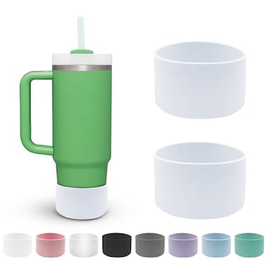 Elevate 2 Pcs Silicone Boot Compatible with Quencher 40oz 30oz Tumbler with Handle IceFlow 20oz AntiSlip Protective Water Bottle Bottom Cover for Hydro Sport Flask Bottle 12oz24oz