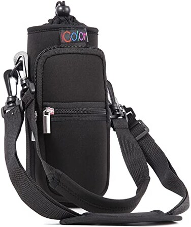 icolor Water Bottle Carrier Bag Holder 25324064ozAdjustable Padded Shoulder Handle Strap Sports Sling Hiking PackInsulated Neoprene Wide Mouth Bottle Sleeve