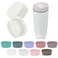 Kaitiaki 2Pcs Silicone Boot for Owala SmoothSip Slider Coffee Tumbler 20oz 12oz AntiSlip Sleeve for Travel Coffee Mug Protective Accessories for Owala BPA Free Shy Marshmallow