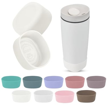 Kaitiaki 2Pcs Silicone Boot for Owala SmoothSip Slider Coffee Tumbler 20oz 12oz AntiSlip Sleeve for Travel Coffee Mug Protective Accessories for Owala BPA Free Shy Marshmallow